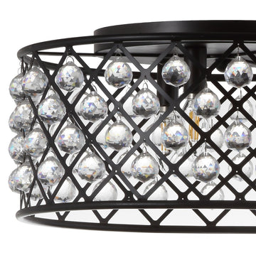 Gabrielle 19" Metal/Crystal LED Flush Mount Ceiling Light - JONATHAN Y